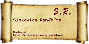 Simkovics Renáta névjegykártya